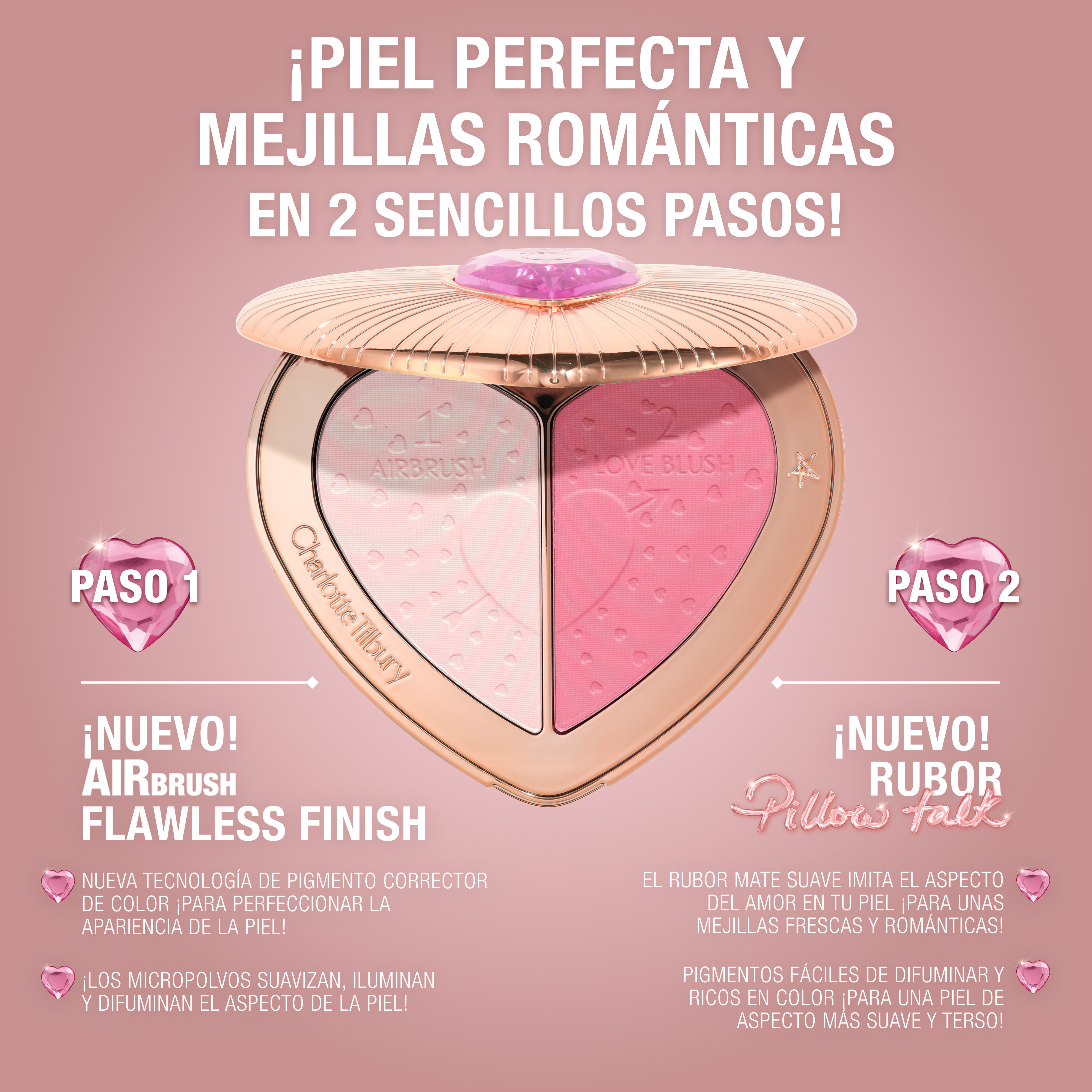 Pillow Talk Beauty Soulmates Face Palette in Flawless Pink: Pink Setting Powder + Blush