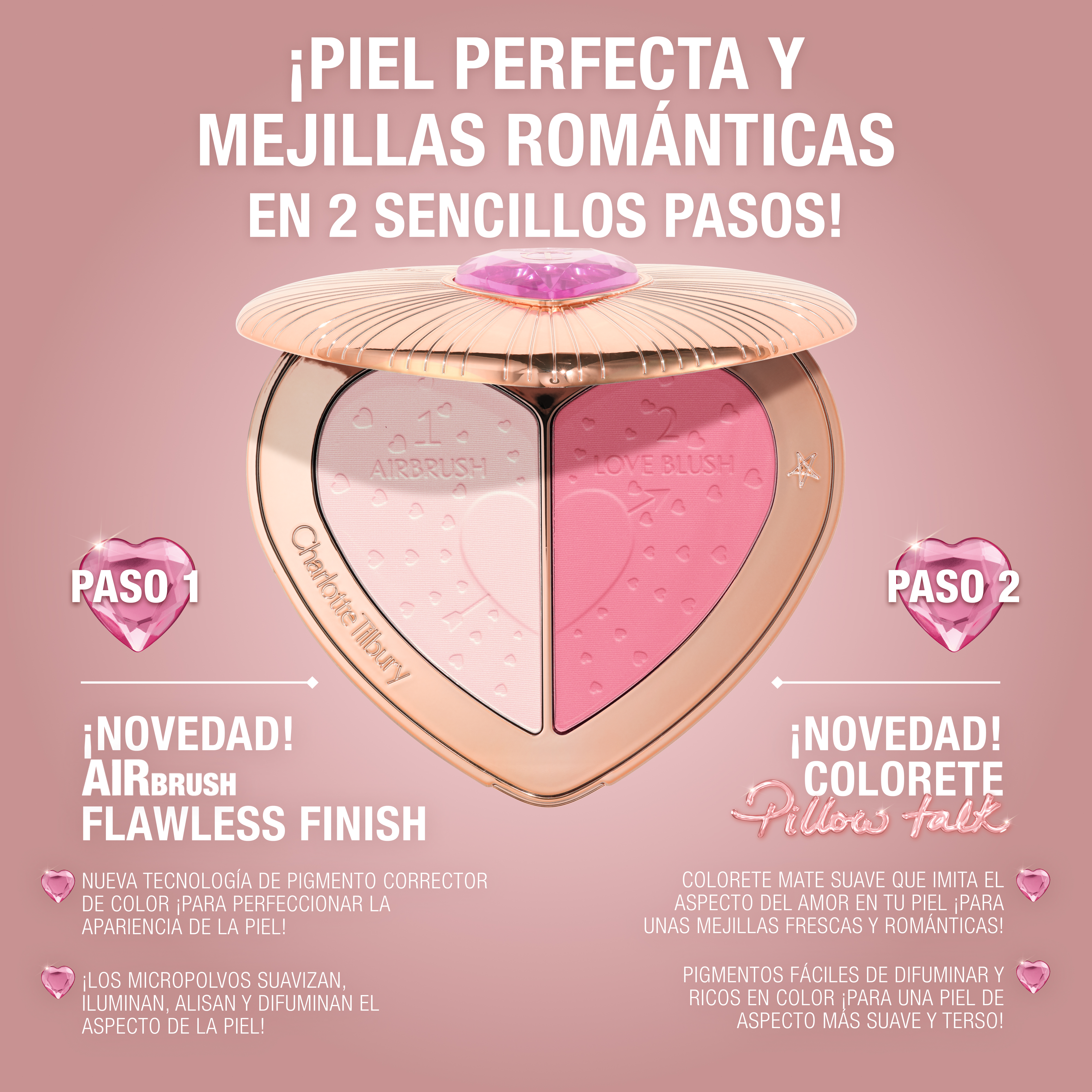 Pillow Talk Beauty Soulmates Face Palette in Flawless Pink: Pink Setting Powder + Blush