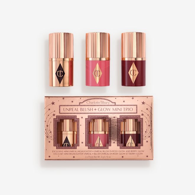 Mini Unreal Blush and Glow Trio Packshot - Open Mini Unreal Blush and Glow Trio Packshot - Open