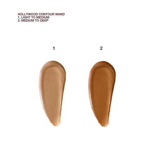 A liquid contour swatch showing a lighter brown shade and a deeper brown shade