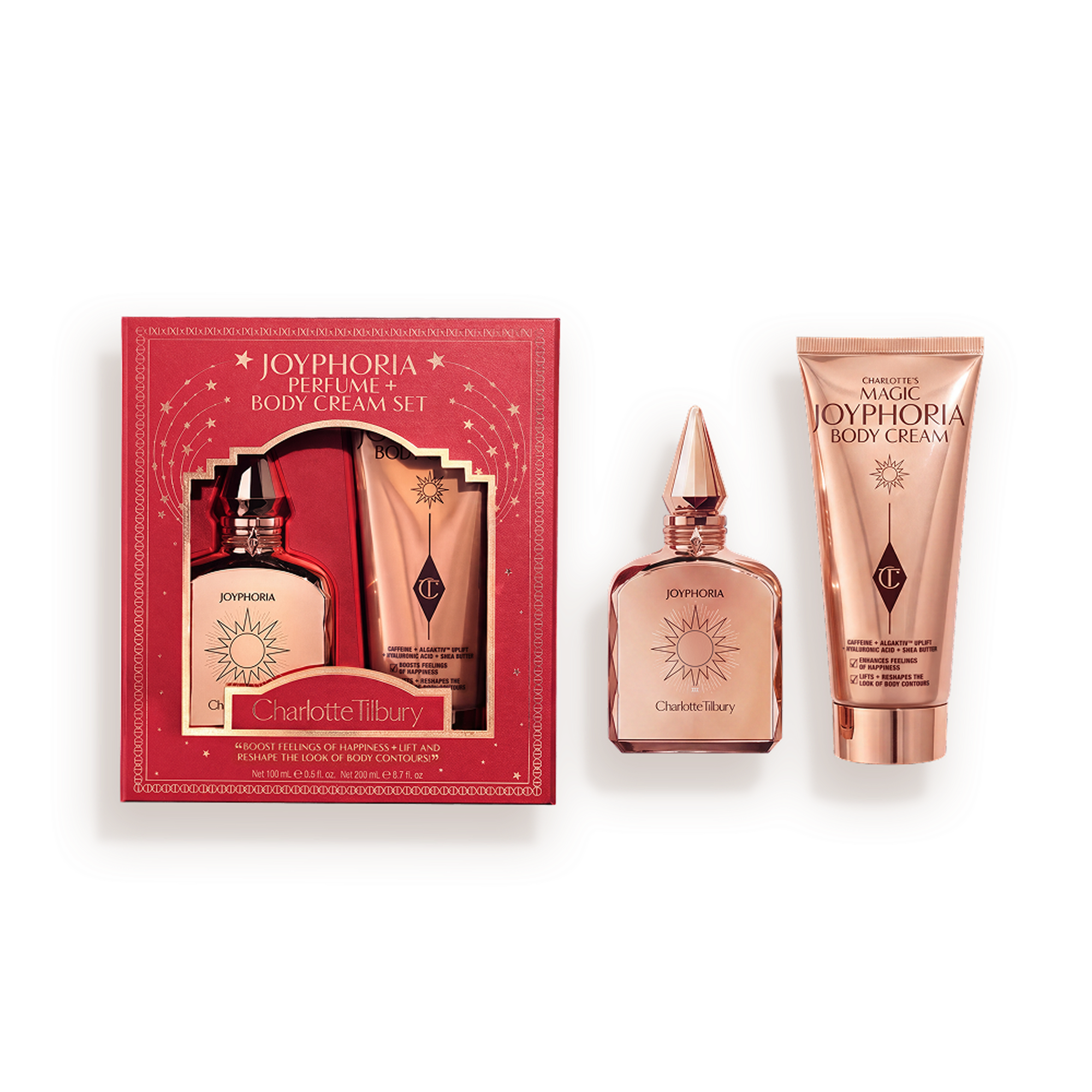 Packshot with Products JOYPHORIA PERFUME + BODY CREAM SET Holiday 2026