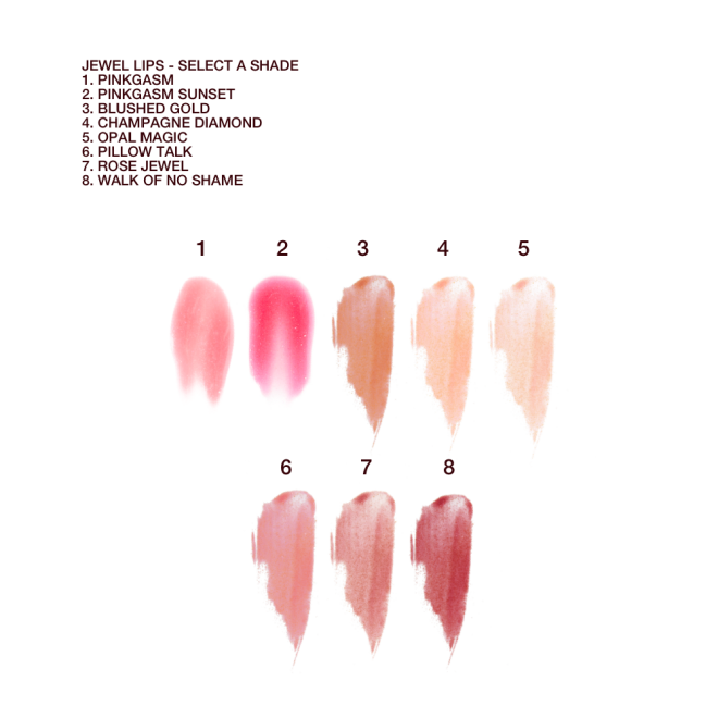 Jewel lips swatches