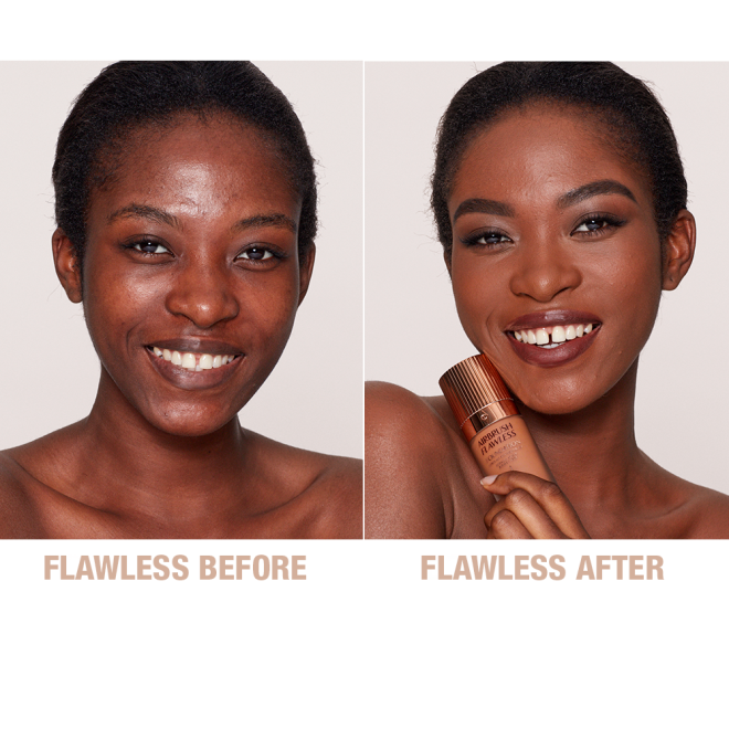 Airbrush Flawless Foundation 14 Neutral Before and After