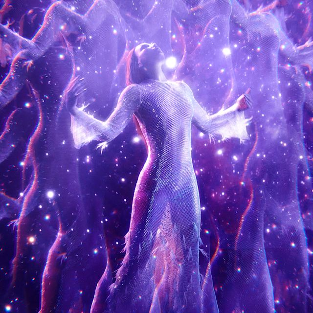 Veridiana on set for Charlotte's Cosmic Power fragrance