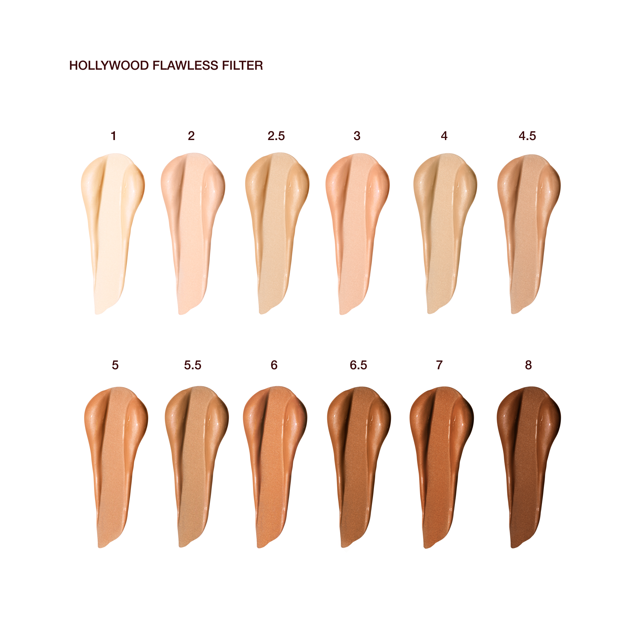Hollywood Flawless Filter swatches