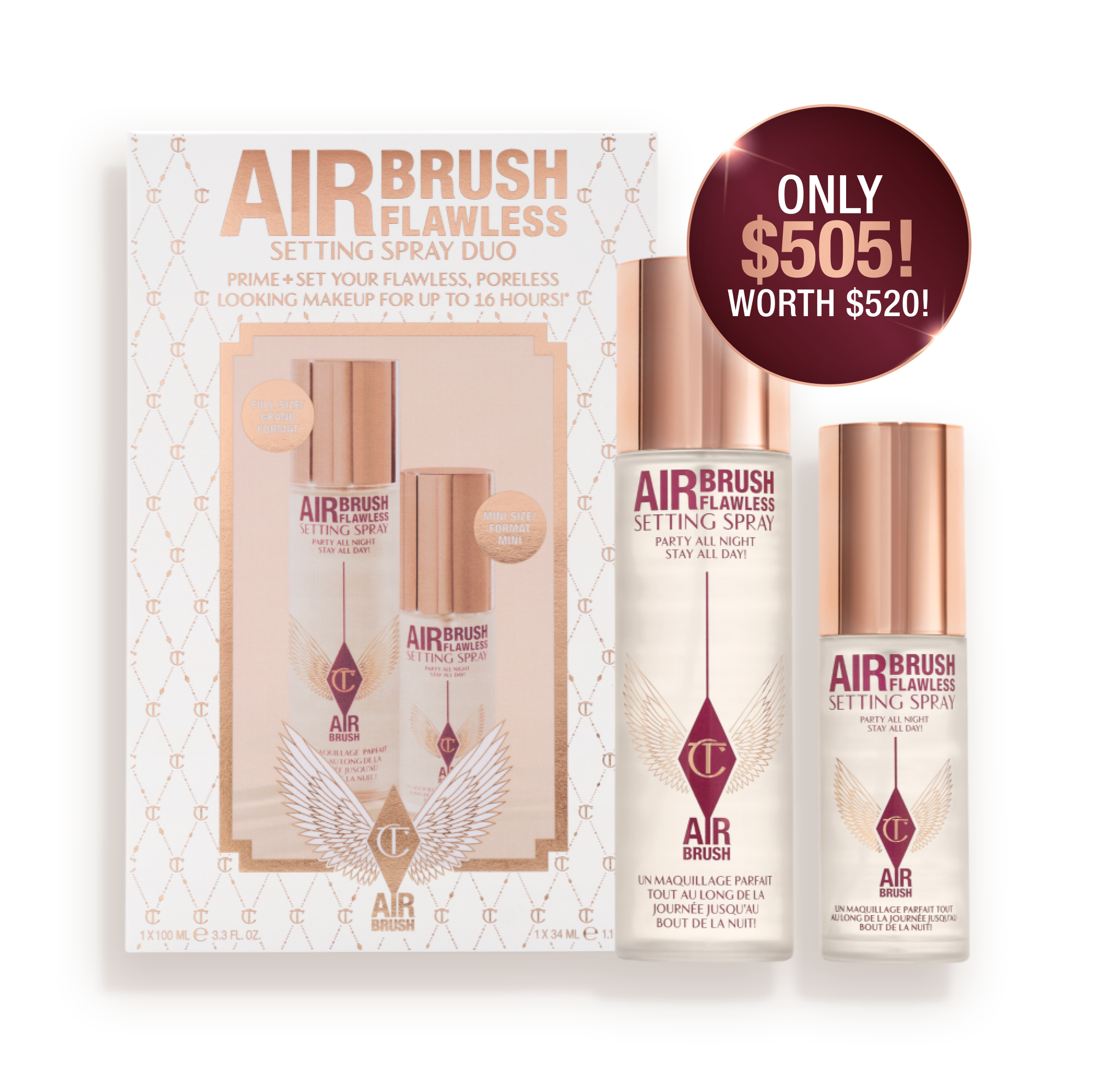 Airbrush Flawless Setting Spray Duo: Travel + Full Size Setting Spray