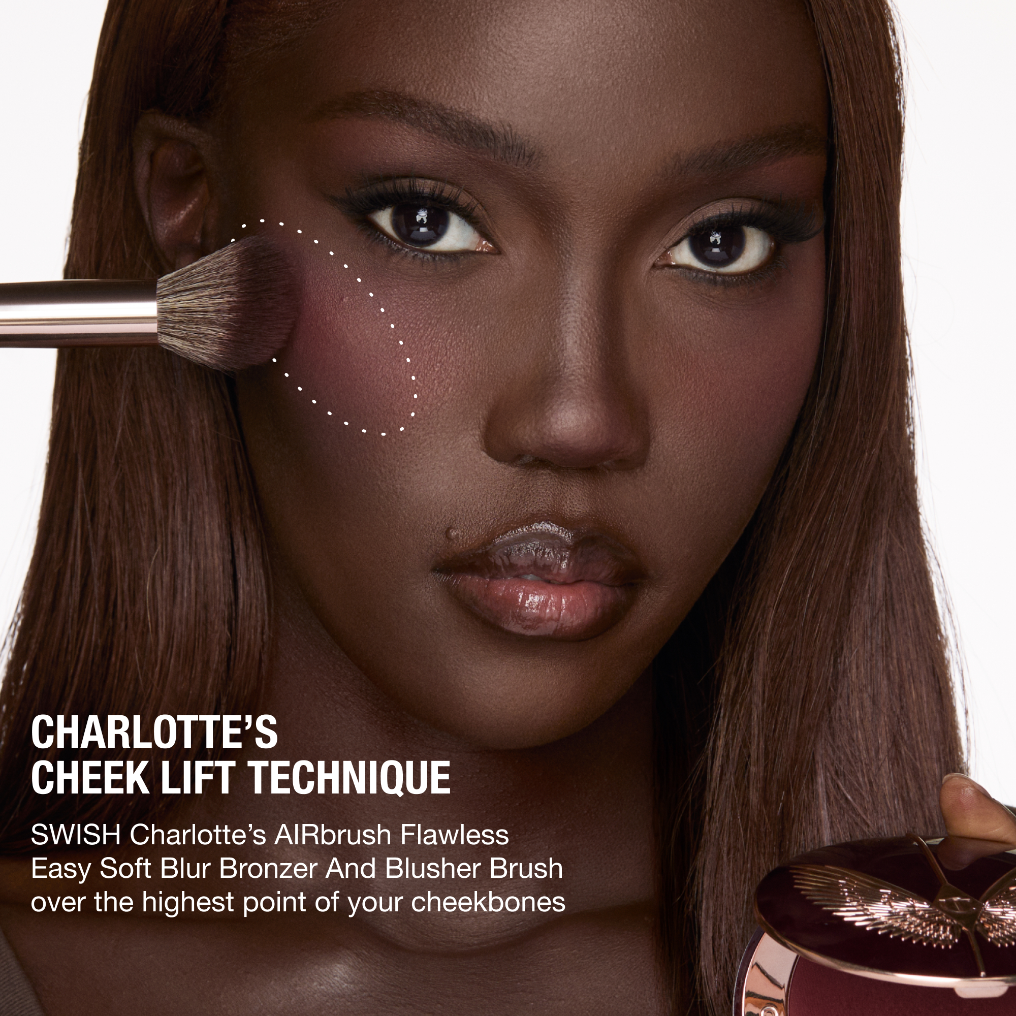 AIRbrush Blush Blur - Infographic Cheek Lift Technique 