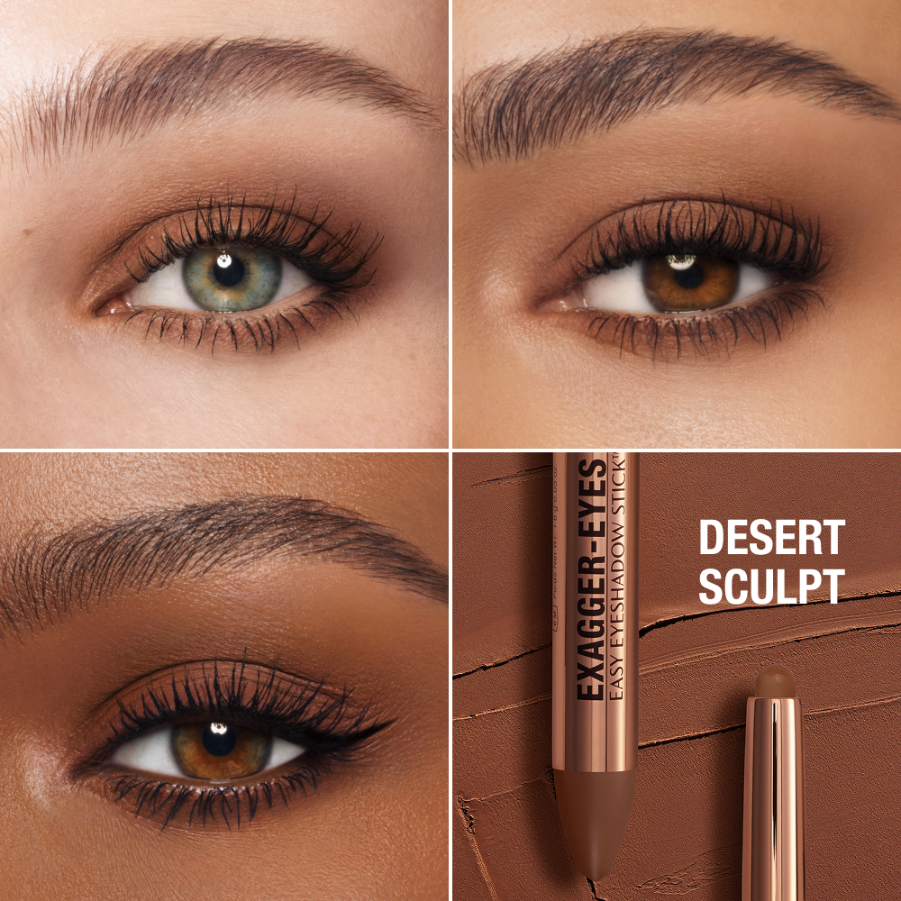 Exagger-eyes Eyeshadow Stick - Desert Sculpt Model Close Up Eye Grid 