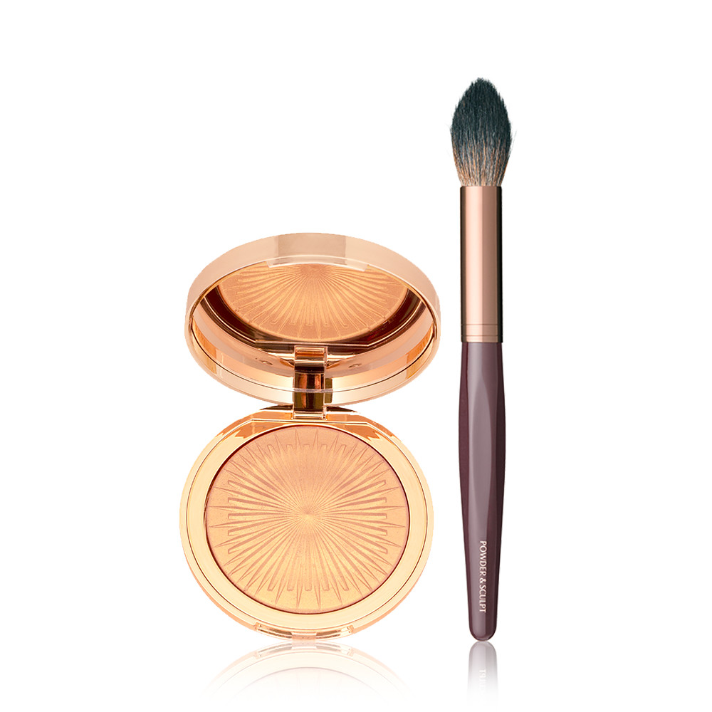 Charlotte's Magic Glow Kit Powder Highlighter & Brush Charlotte Tilbury
