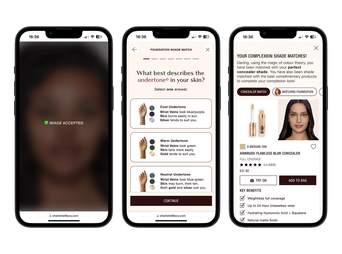 Concealer Shade Finder Journey Example