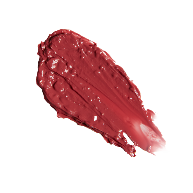 Swatch of a moisturising lipstick balm in a cherry-red shade.