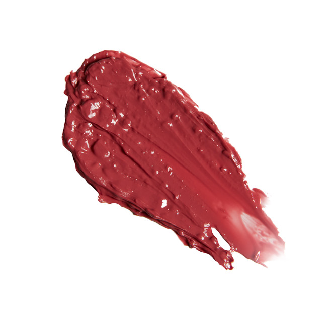 Swatch of a moisturising lipstick balm in a cherry-red shade.