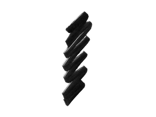 Swatch of a black liquid eyeliner. 