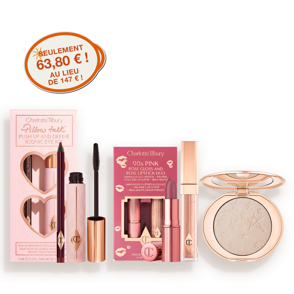 FR PILLOW TALK EYES, 90s PINK LIPS + HOLLYWOOD GLOW KIT - EU