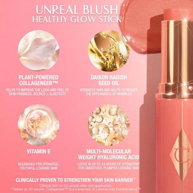 Los ingredientes para el cuidado de la piel de Unreal Blush Sticks