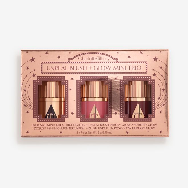 Mini Unreal Blush and Glow Trio Packshot - Closed Mini Unreal Blush and Glow Trio Packshot - Closed