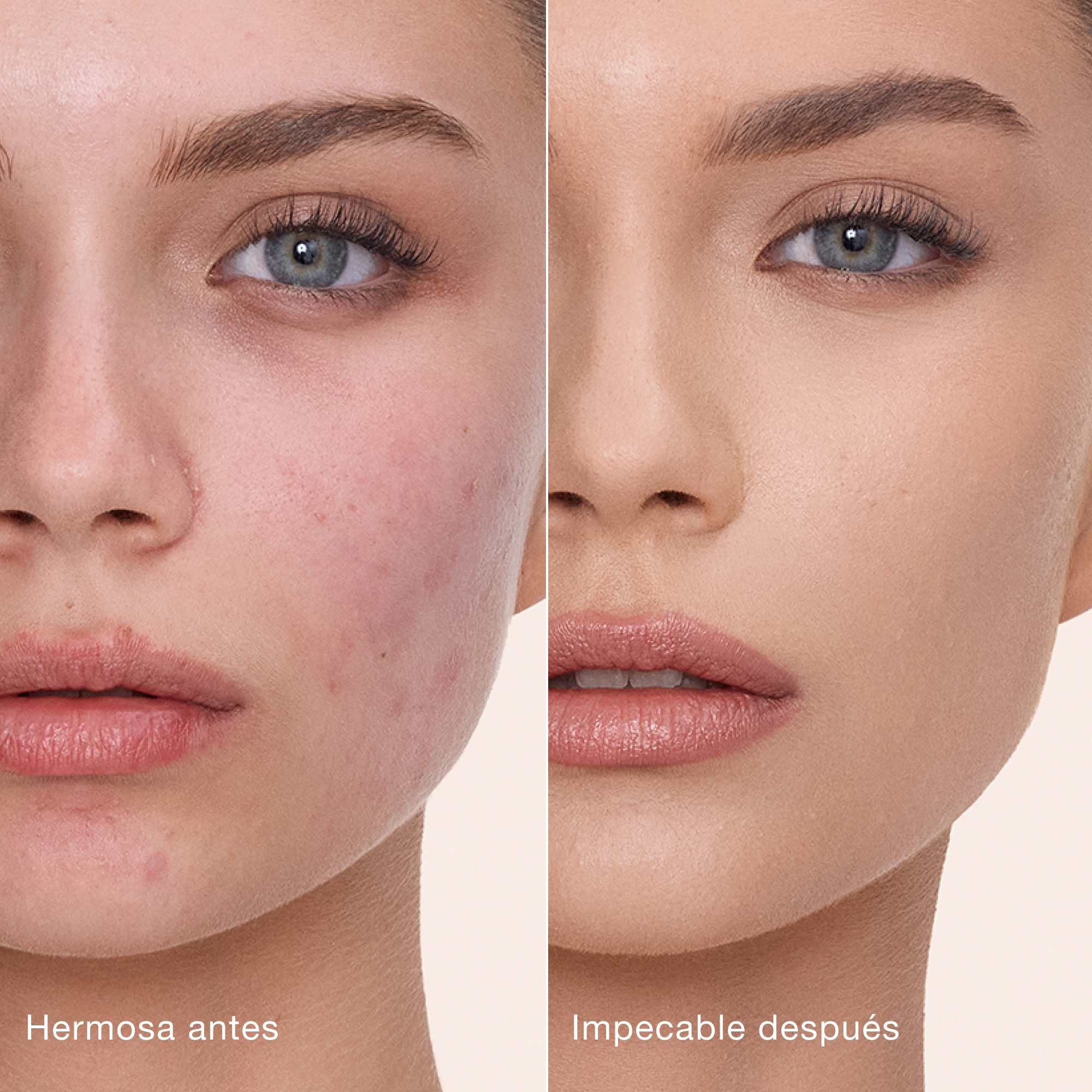Antes y después del Airbrush Flawless Concealer en el tono 5 Medium 