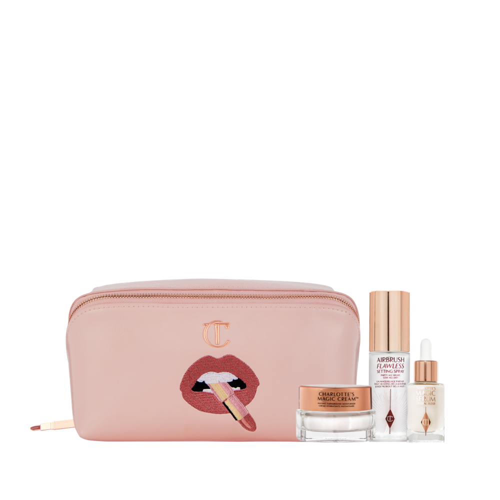 Charlotte Tilbury Makeup Bag Lips Logo 7” Coin Purse Lipstick