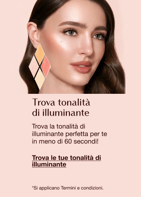 Highlighter Shade Finder featuring a person with highlighted makeup and text inviting users to find their perfect highlighter shade in under 60 seconds.