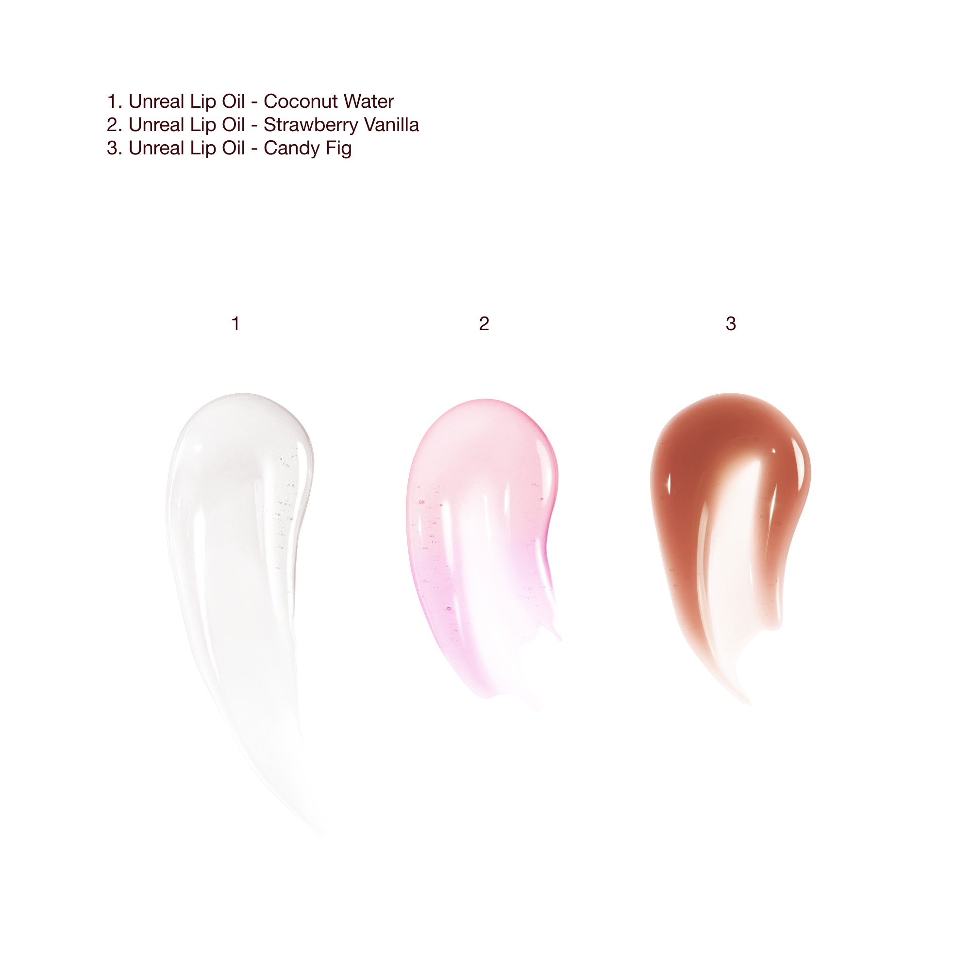 Mini Unreal Lip Oil Trio Texture swatch