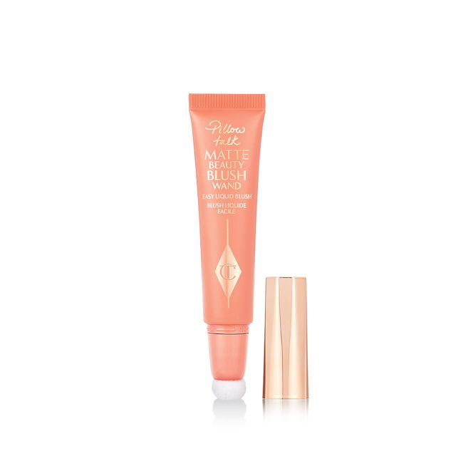 Matte Beauty Blush Wand in Pillow Talk Peach Pop, a natural-matte peach blush colour