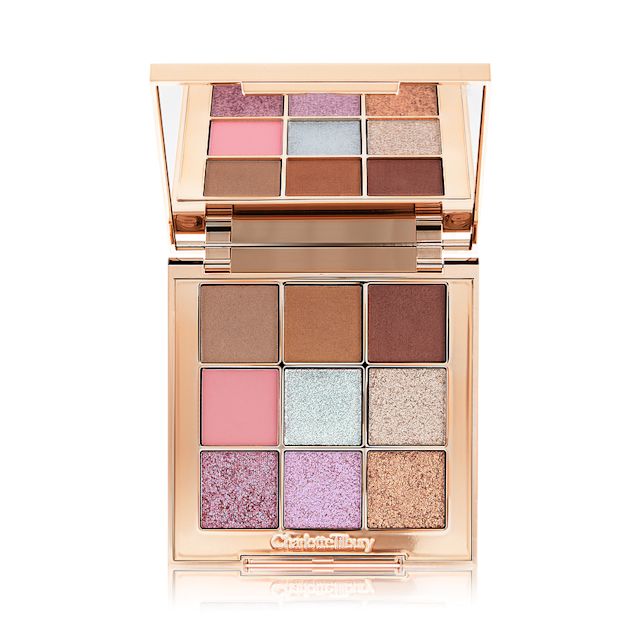 The Beautyverse eyeshadow palette with 9 matte and shimmer shades for creating gorgeous holiday makeup looks