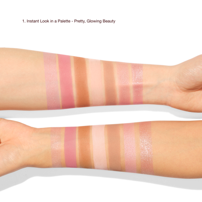 INSTANT LOOK IN A PALETTE - PRETTY, GLOWING BEAUTY arm swatches INSTANT LOOK IN A PALETTE - PRETTY, GLOWING BEAUTY arm swatches