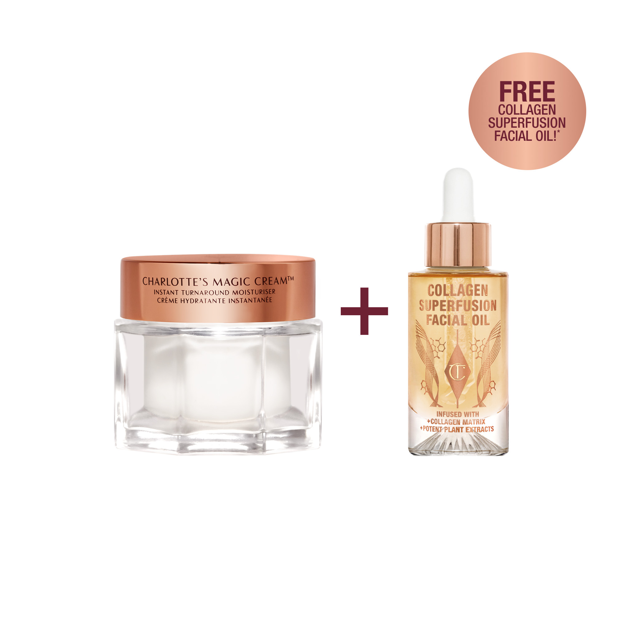 Charlotte Tilbury Charlotte's Magic Cream & Collagen Superfusion Facial Oil Duo - Limited Time Offer