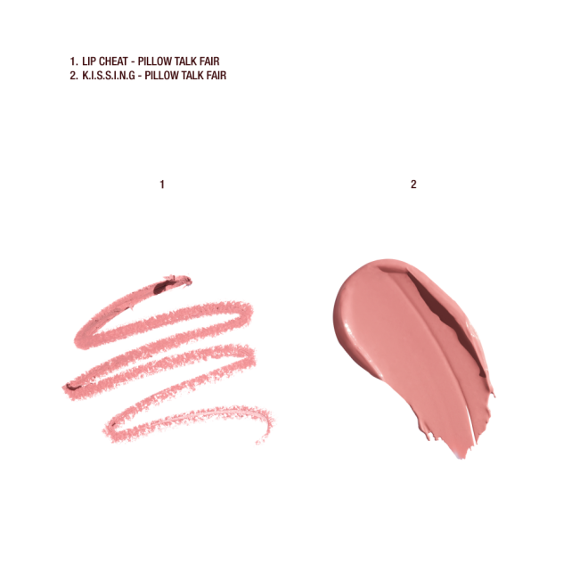 Pillow Talk Lip Kit in shade Pillow Talk Fair swatches