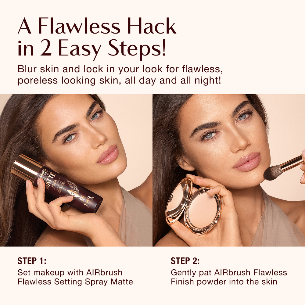 Matte Setting Spray Infographic 2 Step Routine