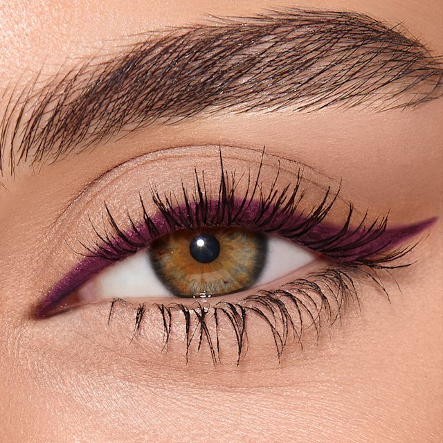 Fig Smoulder purple eyeliner eye close up