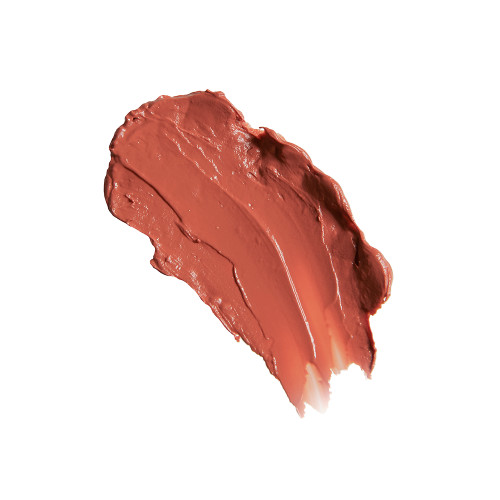 Swatch of a moisturising lipstick balm in a peachy-nude shade.