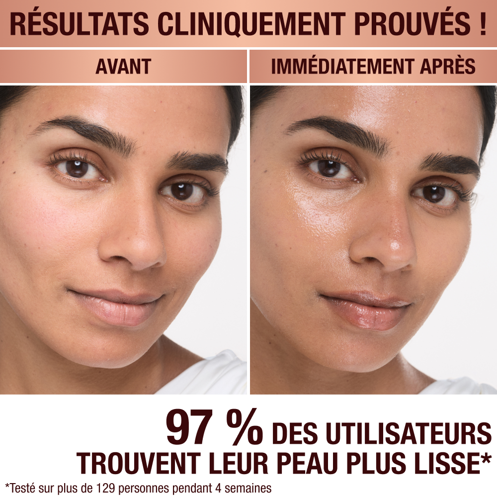 Avant/après l'application de la Magic Cream sur un mannequin