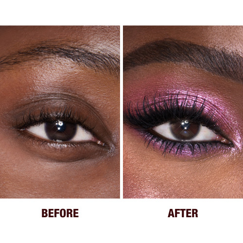 The Beautyverse Palette Before and After Application on Deep Skin Tone Model