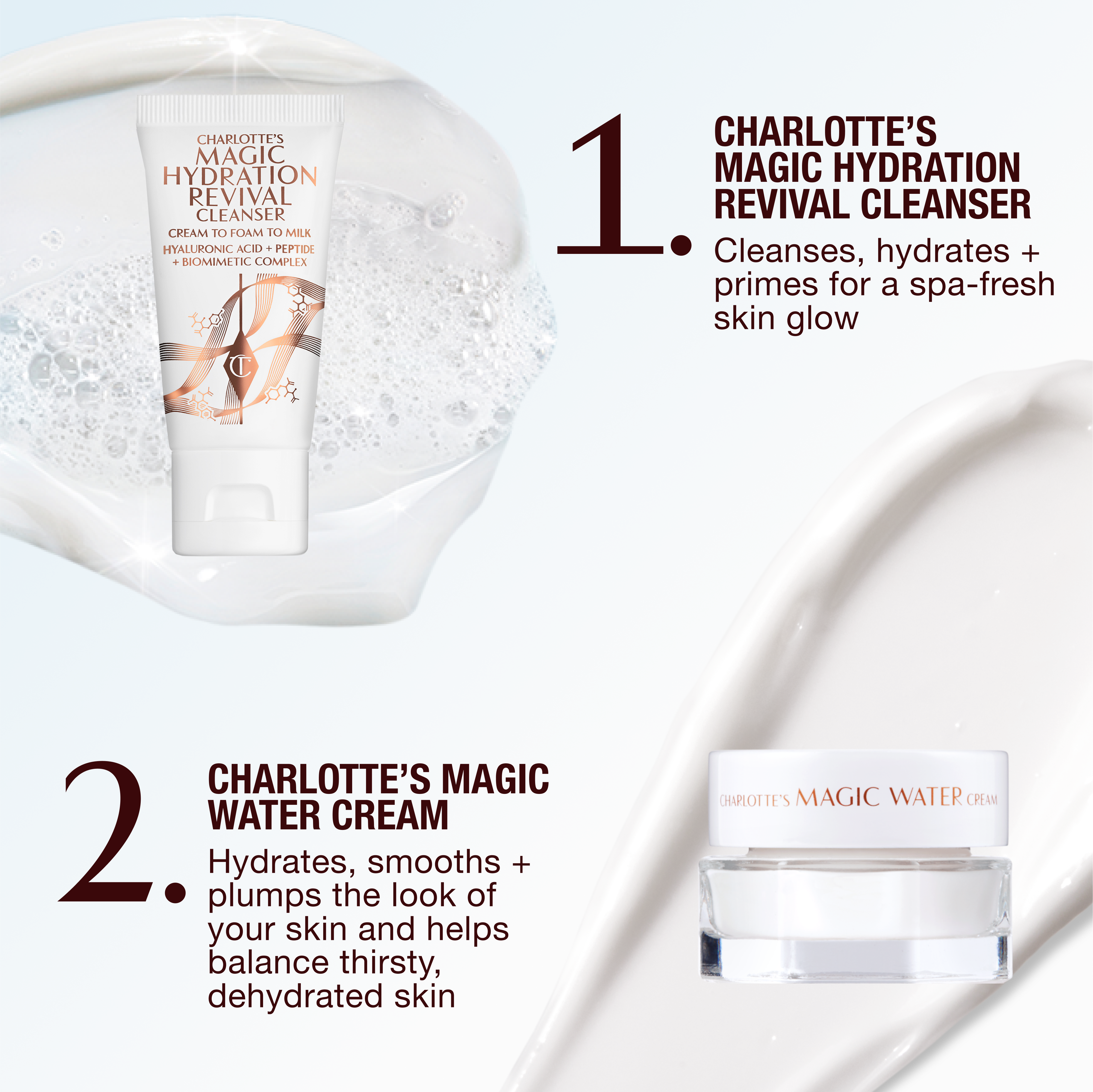 Charlotte's Magic Hydration Revival Duo: Hydrating Cleanser and Moisturiser