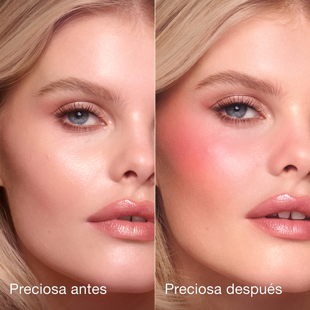 Antes y después de la Beauty Soulmates Bush Palette en Flawless Pink