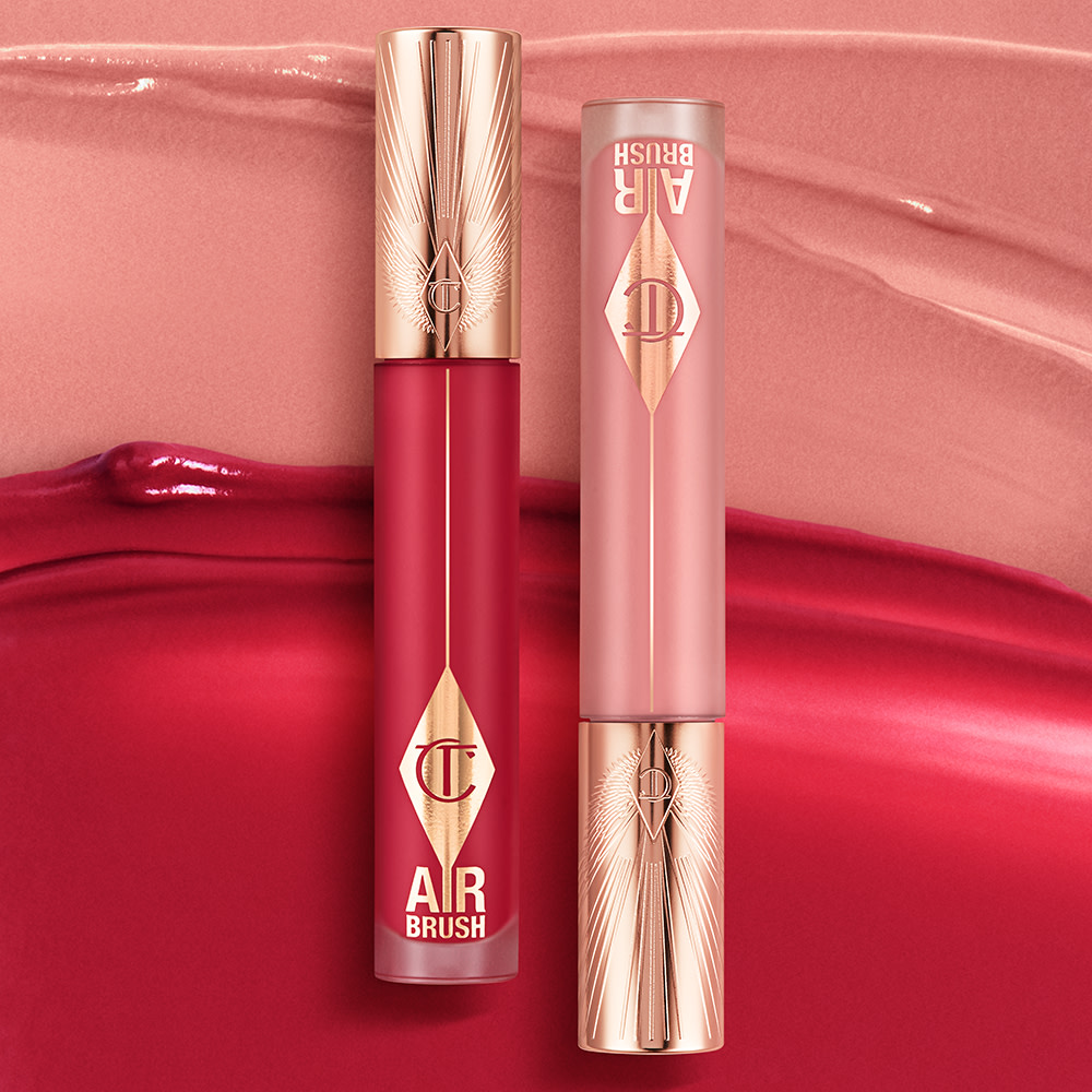 Airbrush Flawless Lip Blur in two shades with texture swatches