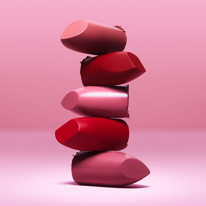 Hollywood Beauty Icons Lipsticks on a pink background Hollywood Beauty Icons Lipsticks on a pink background