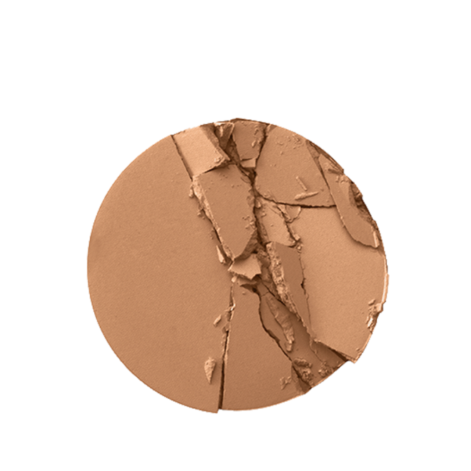 Swatch of a medium-brown powder bronzer. 