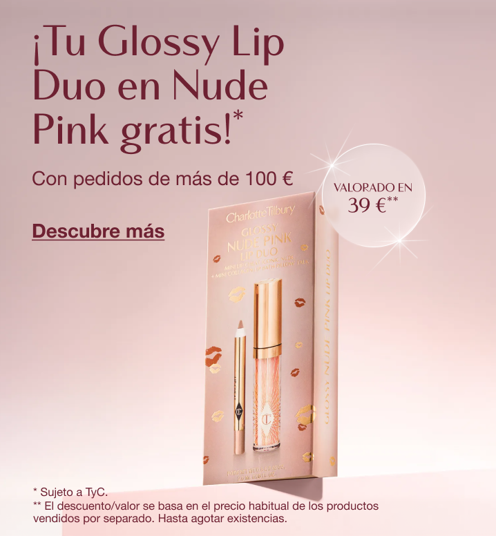 ¡Tu Glossy Lip Duo en Nude Pink gratis!* Con pedidos de más de 100 € Valorado En 39 €** <DESCUBRE MÁS>