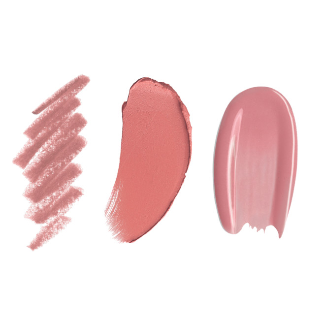 The Pillow Talk Lip Kit - Nude-pink Lipstick, Liner & Gloss 