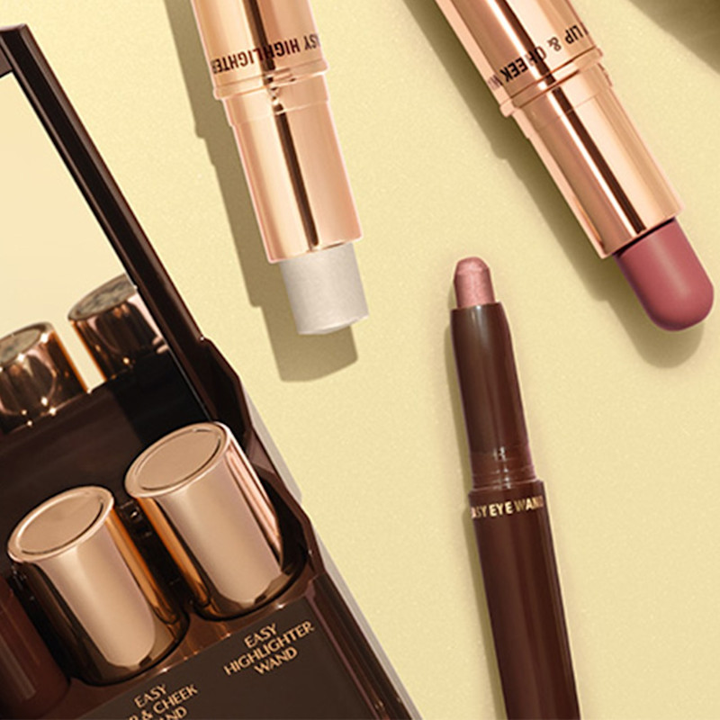 Quick and Easy Makeup Kit with a multi-use cream blush and lip tint wand