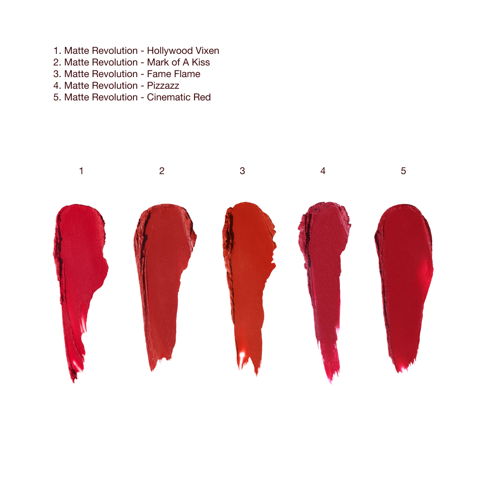 HOLLYWOOD BEAUTY ICON LIPSTCIK REDS - SWATCH