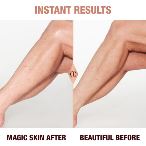 Instant results of Magic Body Cream on a faur skin tone, mature model