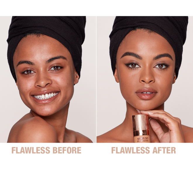 Airbrush Flawless Foundation 12 Cool Before and After