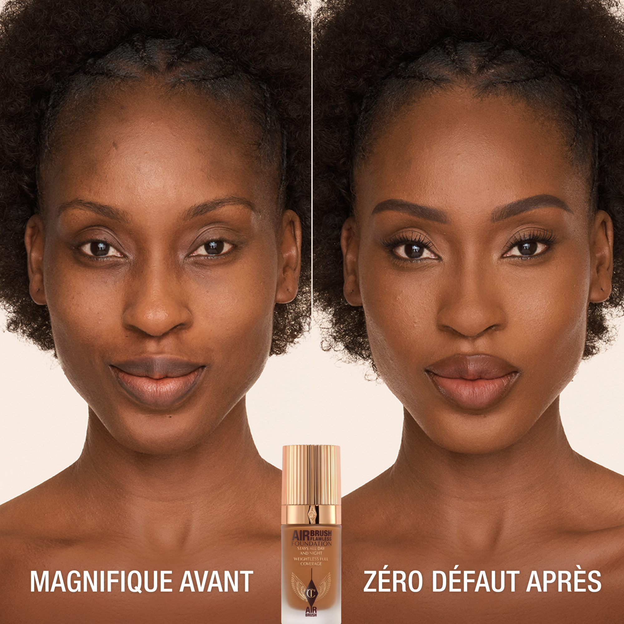 AIRBRUSH FLAWLESS FOUNDATION AVANT ET APRÈS teinte 13 Neutral (Neutre)