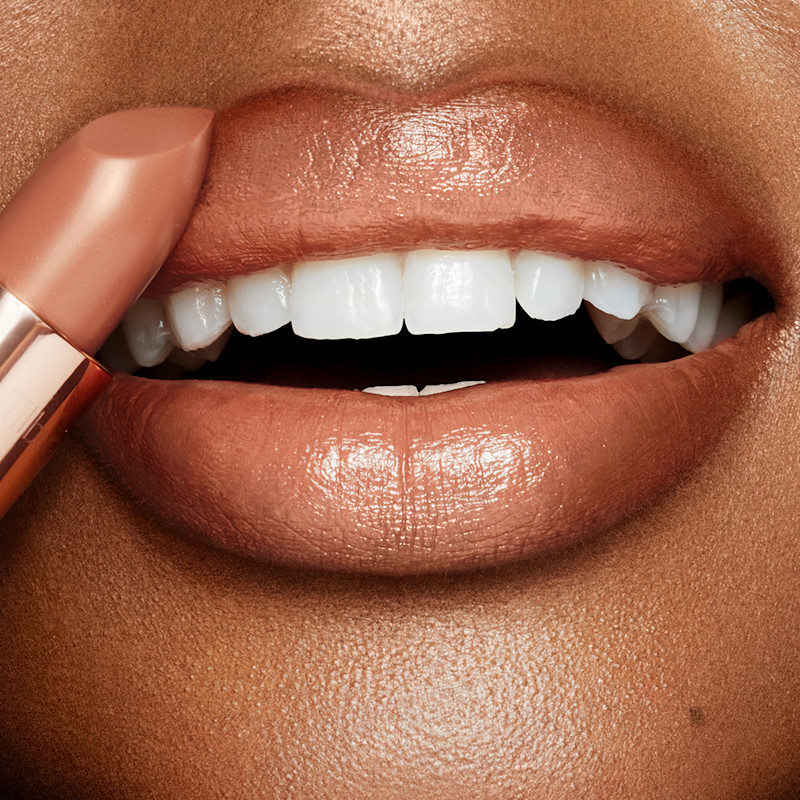 Lip close up wearing Yes Honey Kissing Lipstick for National Lipstick Day