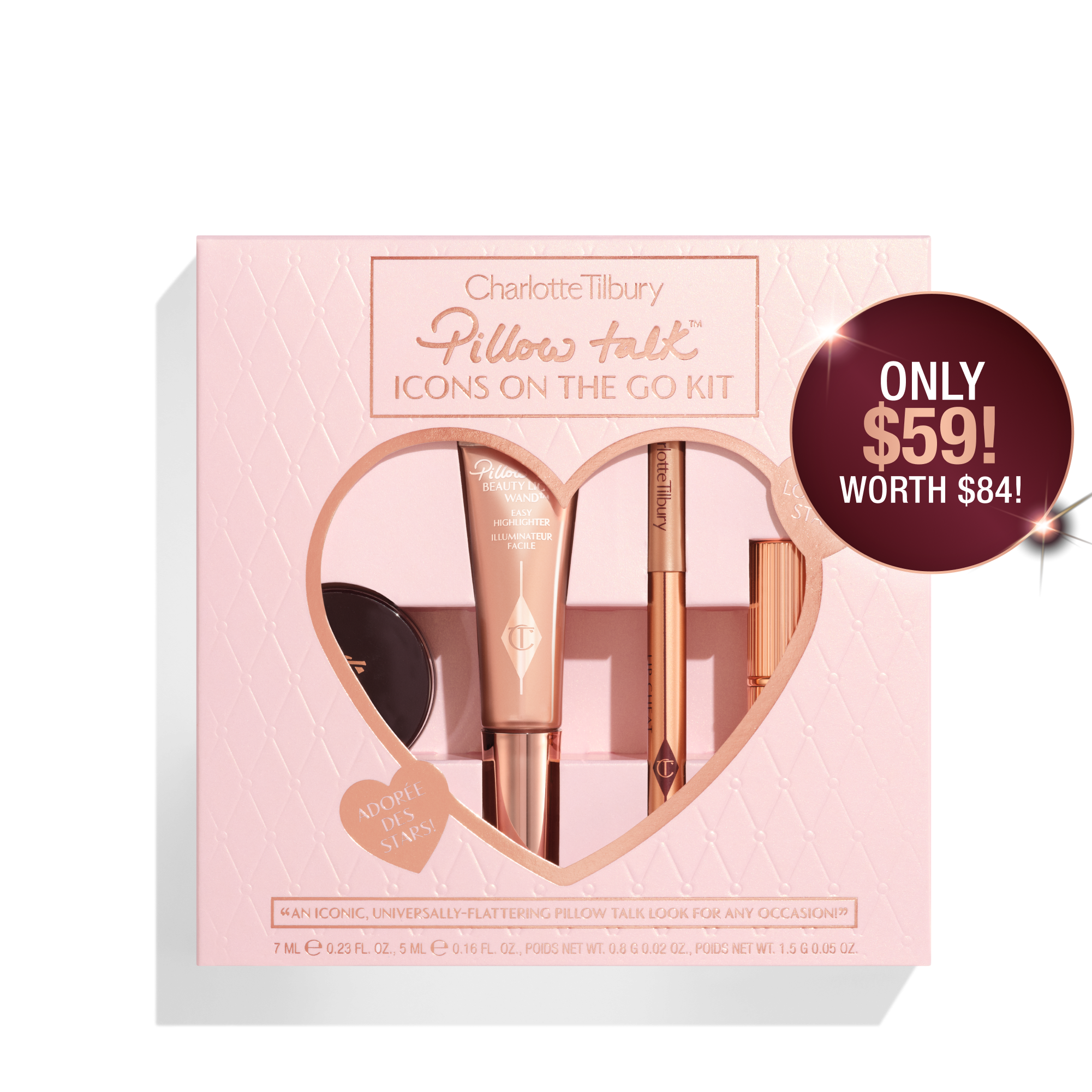 Pillow Talk Icons On The Go: Nude-pink Makeup Gift Set | Charlotte 