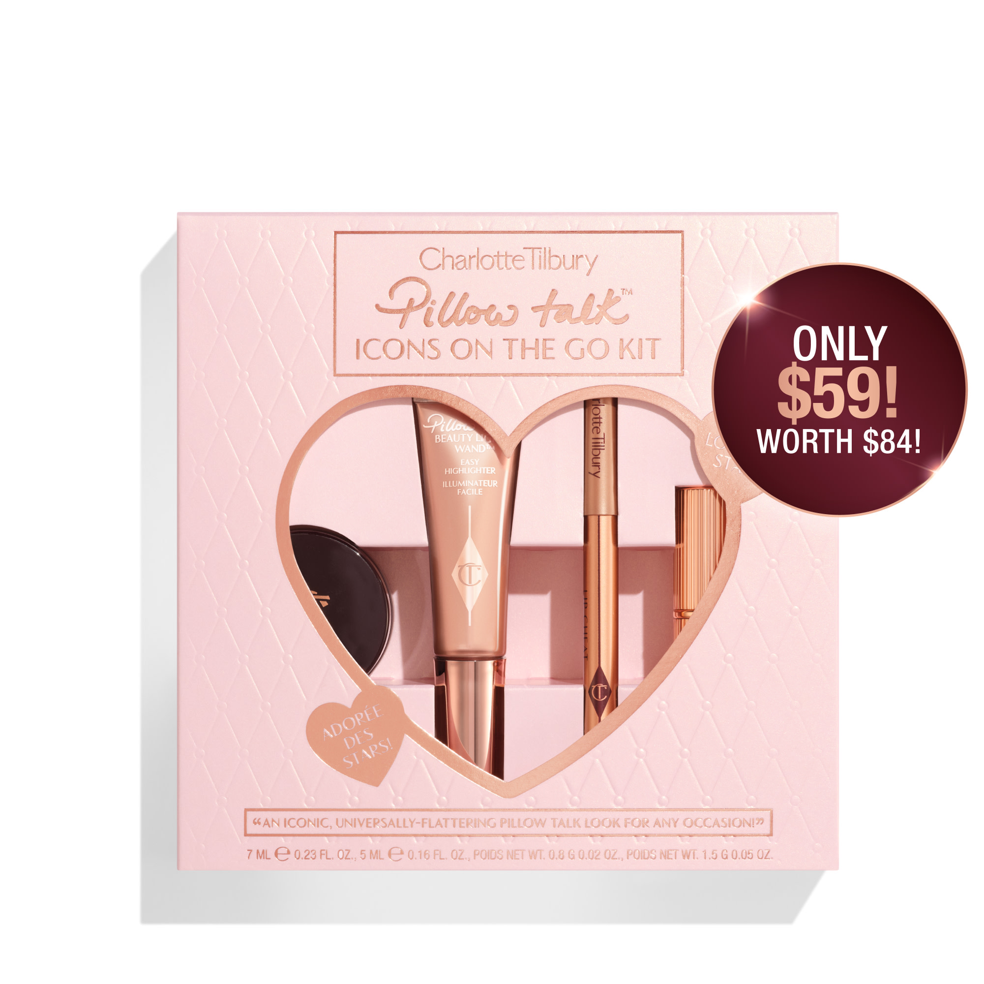 Charlotte Tilbury Pillow Talk Icons On The Go Kit - Pillow Talk