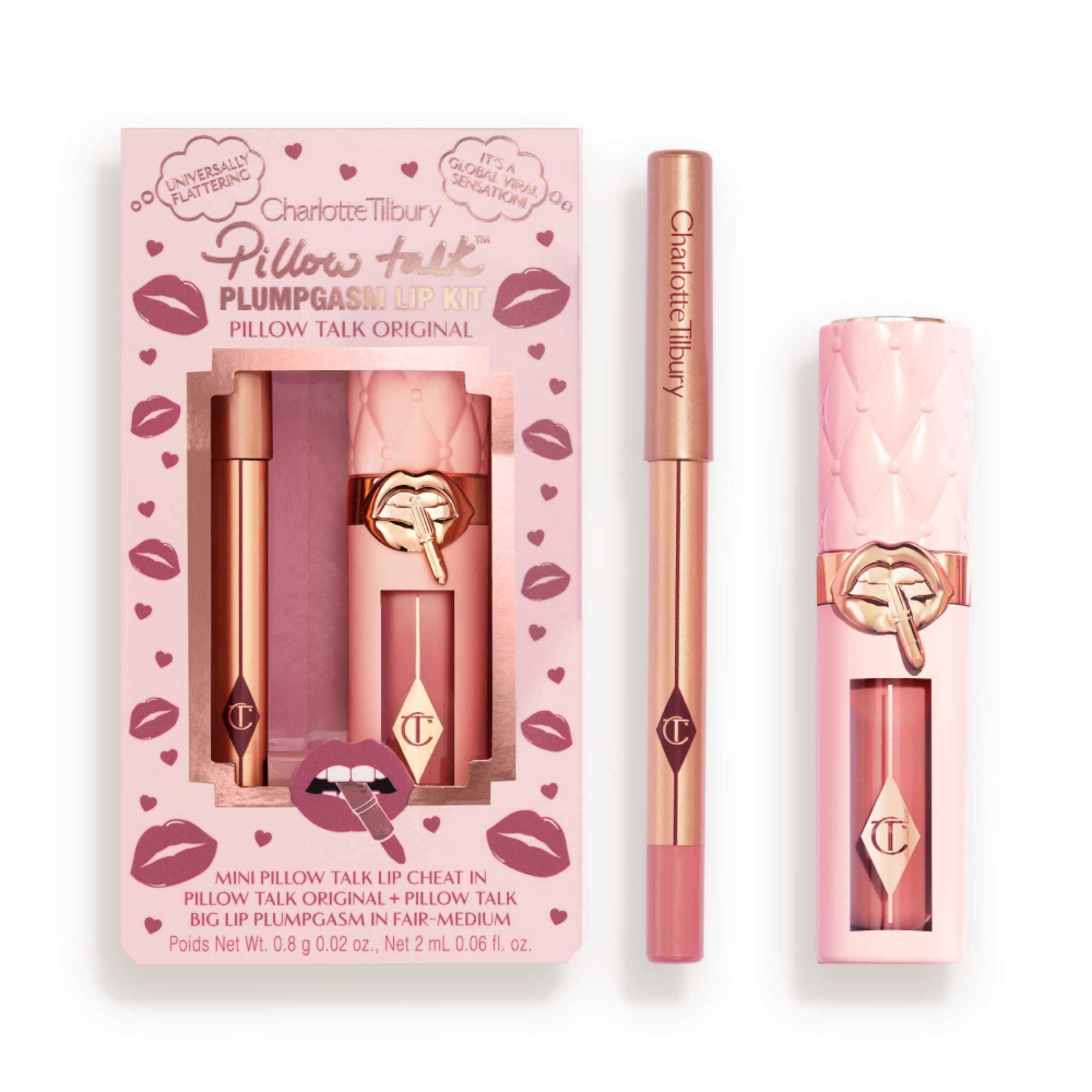 Pillow Talk Plumpgasm Lip Kit - Fair Open Packshot
